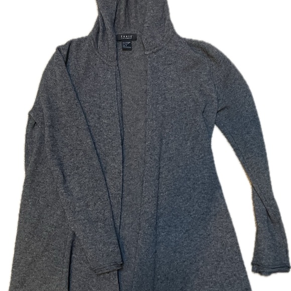 Forte Women's Gray Cashmere Hooded Cardigan Sweater Size S - Picture 2 of 8
